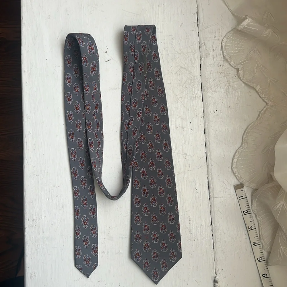 Valentino Vintage Gray Silk Tie
